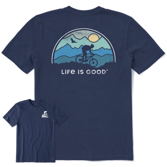 T-shirt Life Is Good Homme - Bleu - Taille M - Golf - 100% Coton - Manches Courtes